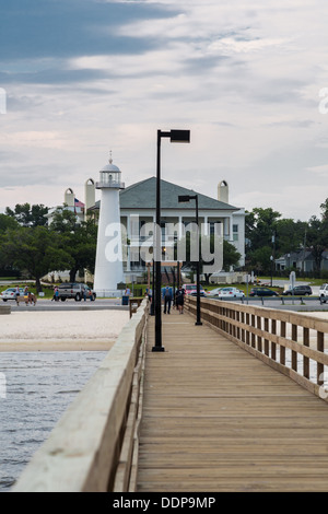 Biloxi Lighthouse on Highway 90 on the Gulf of Mexico in Biloxi, Mississippi Stock Photo