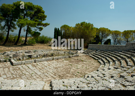 The theatre at Palazzolo Acreide, Province of Syracuse, Sicily, Italy Stock Photo