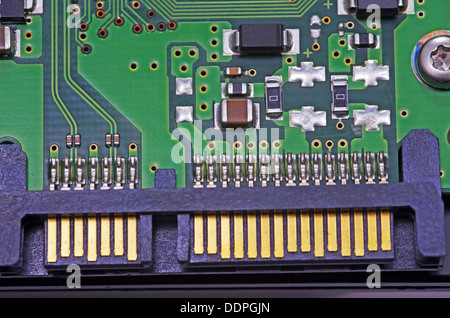 Sata harddisk connector, close up image Stock Photo