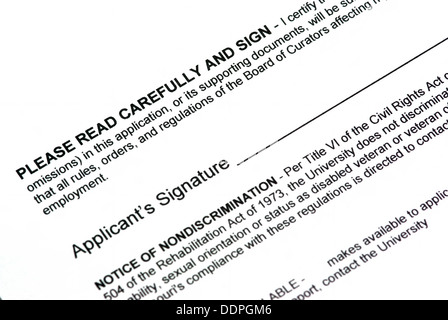 job contract applicant sign employment agreement Stock Photo - Alamy