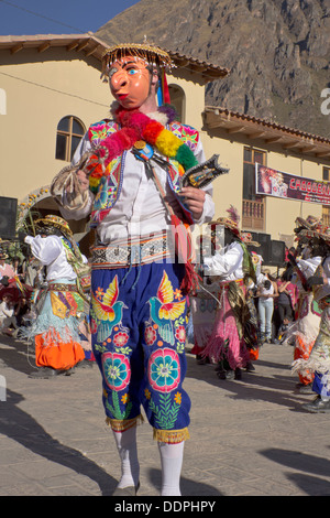 Dancers, Fiesta Señor Choquekillka, Ollantaytambo, Peru, Sacred Valley of the Incas, South America, Latin America. Stock Photo