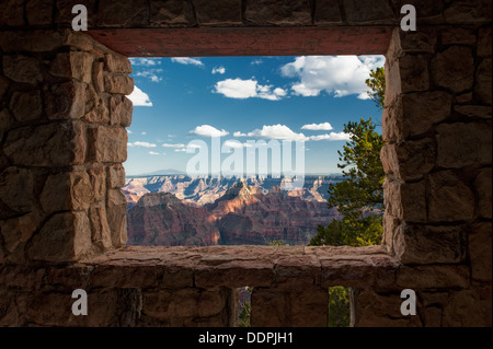 An interesting view of the Grand Canyon through a stone frame Stock Photo