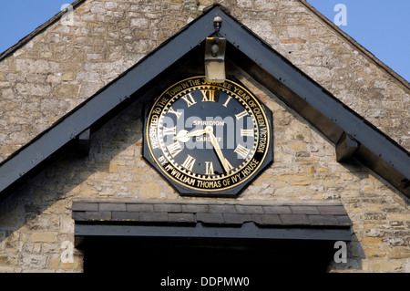 Close up of clock, llantwit major town hall Vale of Glamorgan, Wales. Stock Photo