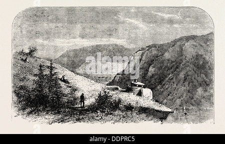 JEFFERSON'S ROCK, HARPER'S FERRY, VIRGINIA, UNITED STATES OF AMERICA, US, USA, 1870s engraving Stock Photo