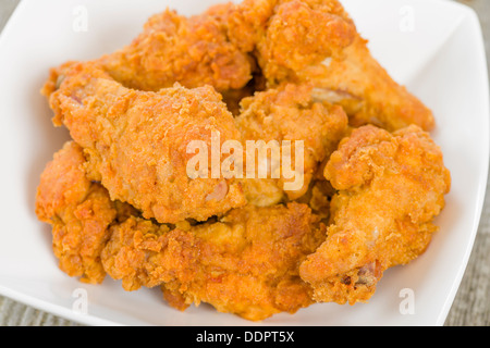 Southern Fried Hot Chicken Wings Stock Photo