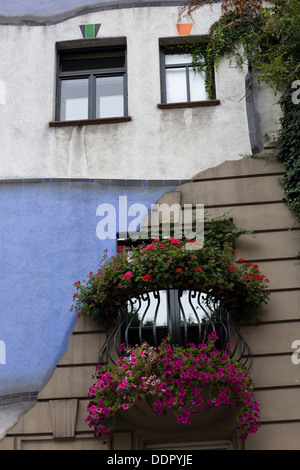 Famous Hundertwasserhaus apartments in Vienna Austria Stock Photo