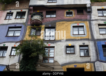 Famous Hundertwasserhaus apartments in Vienna Austria Stock Photo