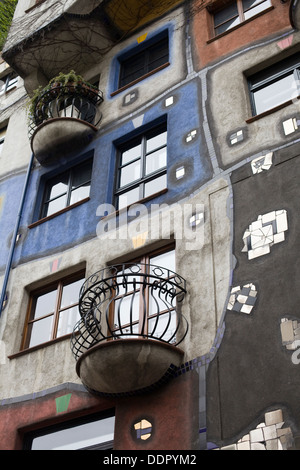 Famous Hundertwasserhaus apartments in Vienna Austria Stock Photo