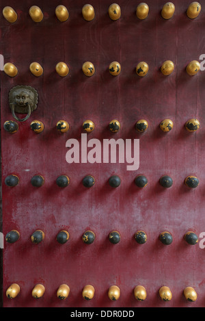 Ming Tombs, Nanjing, China. Detail of a door at the Soul Tower. Stock Photo