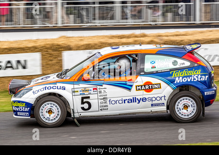 2002 Ford Focus WRC ex-Colin McRae car at the 2013 Goodwood Festival of Speed, Sussex, UK. Driver - Steve Rockingham Stock Photo