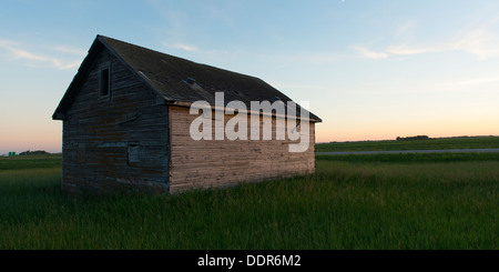 Barn in a prairie field, Manitoba, Canada Stock Photo