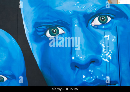 Blue Man Group Billboard at Sharp Aquos Theatre, Universal City Walk, Orlando, Florida, USA Stock Photo