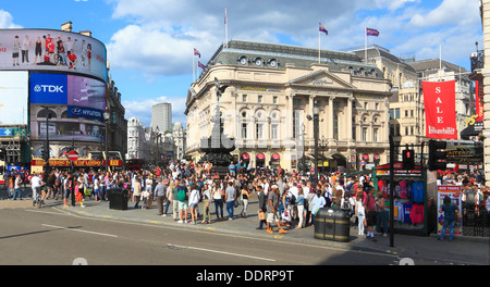 PIccadilly Circus with statue Eros London Stock Photo