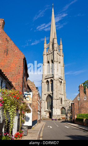 Church of St. James behind the main street  Louth Lincolnshire England UK GB EU Europe Stock Photo
