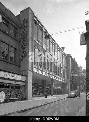 Exterior of the newly refurbished Co-op in Barnsley, 1961. Artist: Michael Walters Stock Photo