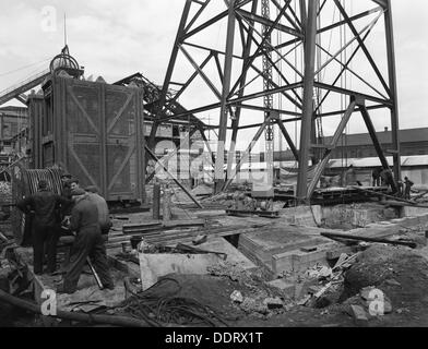 Hickleton Colliery, South Yorkshire England UK. Pit head winding gear ...