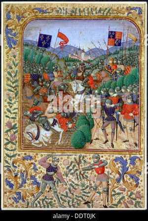 BATTLE OF AGINCOURT 1415 - 19th century engraving showing King Henry V ...