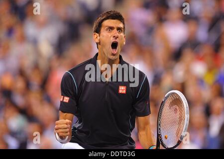 Flushing New York, USA. 05th Sep, 2013. US Open tennis tournament. Billie Jean King Center. Novak Djokovic SER Tennis U.S. Round of 16 mens singles Credit:  Action Plus Sports/Alamy Live News Stock Photo