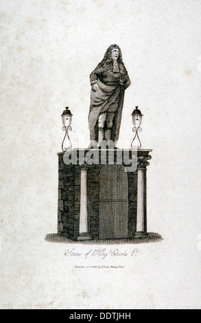 Statue of King Charles II, as re-erected in Three Crown Square, London, 1817. Artist: Anon Stock Photo