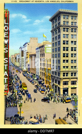 Broadway at 7th Street, Los Angeles, California, USA, 1931. Artist: Unknown Stock Photo