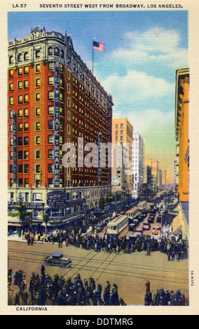 7th Street west from Broadway, Los Angeles, California, USA, 1931. Artist: Unknown Stock Photo