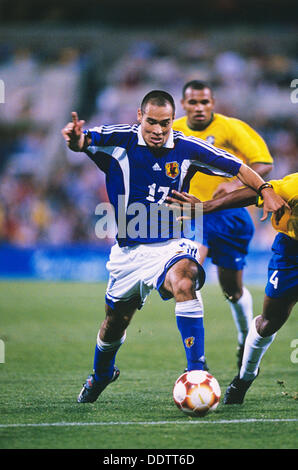 Naohiro Takahara (JPN), SEPTEMBER 20, 2000 - Football / Soccer : Sydney 2000 Summer Olympic Games, Men's Group D match between Brazil 1-0 Japan, at Brisbane Cricket Ground in Brisbane, Australia. (Photo by Koji Aoki/AFLO SPORT) [0008] Stock Photo