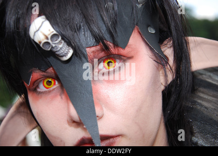 colorful young woman at 2012 Fantasy Fair Arcen Netherlands Stock Photo