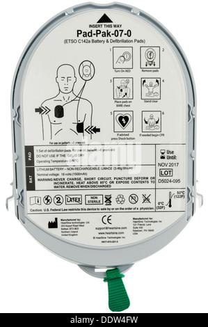 Aviation approved battery for a Heartsine SAM350 automatic defibrillator Stock Photo