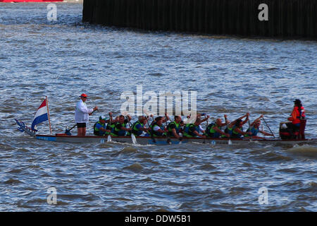 London, UK. 07th Sep, 2013. The Great River Race again is run upstream from the Millwall Slipway opposite the Docklands Sailing  Centre, Westferry Road E14 to Ham, Richmond. Credit:  Ashok Saxena/Alamy Live News Stock Photo