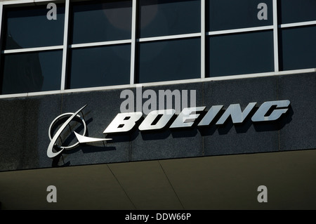 Boeing company headquarters and logo in Chicago, Illinois, USA. Stock Photo