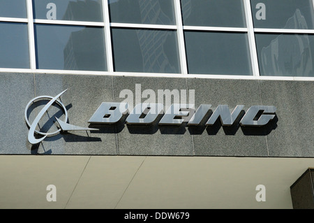 Boeing company headquarters and logo in Chicago, Illinois, USA. Stock Photo