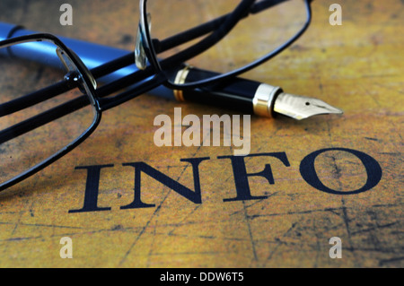 Info text on grunge paper Stock Photo