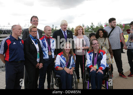 Stratford, UK. 7th September 2013. The Mayor of London posed for photos at the National Paralympic Day Credit: Keith larby/Alamy Live News Stock Photo