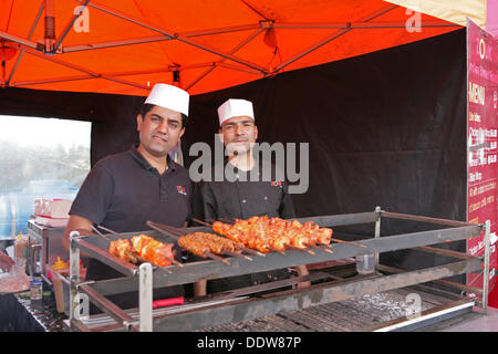 Stratford, UK. 7th September 2013. Kebab food stall at the National Paralympic Day Credit: Keith larby/Alamy Live News Stock Photo