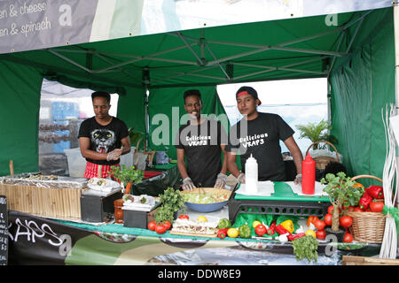 Stratford, UK. 7th September 2013. Delicious wraps food stall at the National Paralympic Day Credit: Keith larby/Alamy Live News Stock Photo