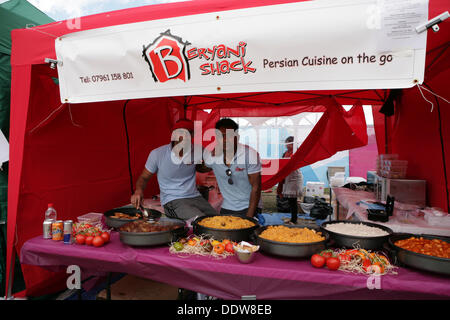 Stratford, UK. 7th September 2013. Beryani shack food stall at the National Paralympic Day Credit: Keith larby/Alamy Live News Stock Photo