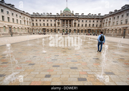 England, London, Somerset House, Courtyard, Fountain Stock Photo