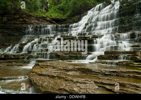 Albion falls is Cascade type falls,located in Hamilton,Ontario. this is a wide angle view of Albion falls shot from water level Stock Photo