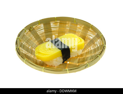 Tamago yaki is sushi using an egg, like a sushi omelette Stock Photo