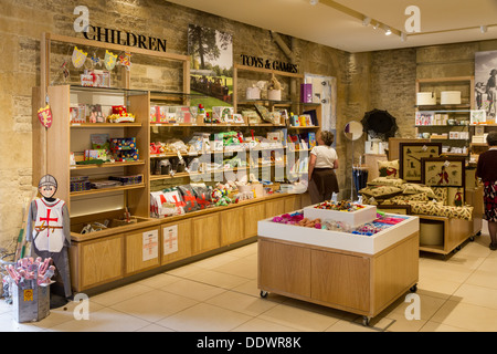 Inside the East Courtyard gift shop at Blenheim Palace, Woodstock, Oxfordshire. Birthplace of Winston Churchill Stock Photo