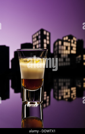 B52 shot in colorfull cityscape setting Stock Photo