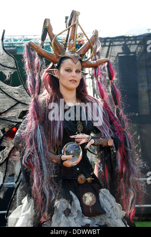 colorful young woman at 2009 Fantasy Fair Arcen Netherlands Stock Photo