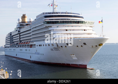 MS Arcadia cruise ship in the P&O Cruises fleet sailing into Tallinn Estonia Stock Photo