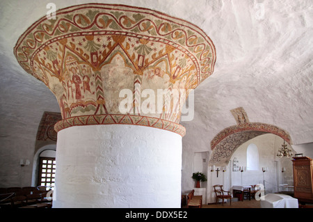 Interior of Hasle Nykirke on Bornholm, Denmark Stock Photo