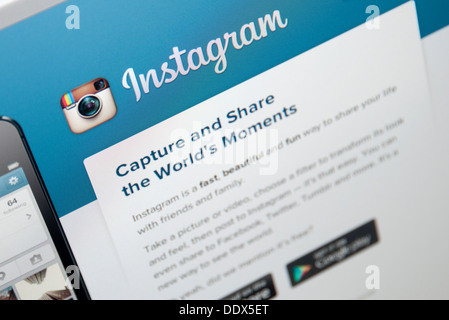 instagram web page Stock Photo