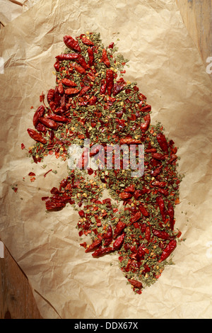 Ingredients for "Aglio olio e peperoncino" Stock Photo