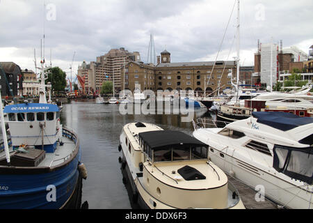 St Katharine Docks Classic Boat Festival. This year marks the 5th year of taking part in the Thames Festival. The St Katharine Docks Classic Boat Festival runs from 7th - 15th September 2013. Credit:  Ashok Saxena/Alamy Live News Stock Photo