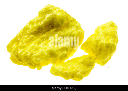 Solid sulphur mineral rock Stock Photo