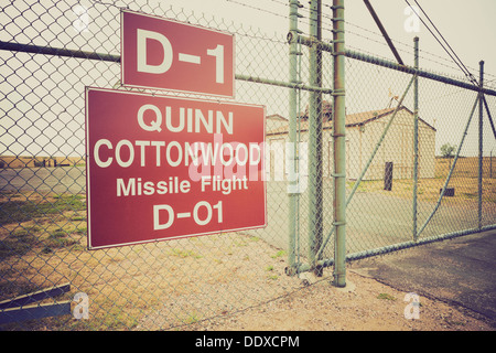Outside cold war era Minuetman Missile complex, Minuteman Missile National Historic Site, South Dakota Stock Photo