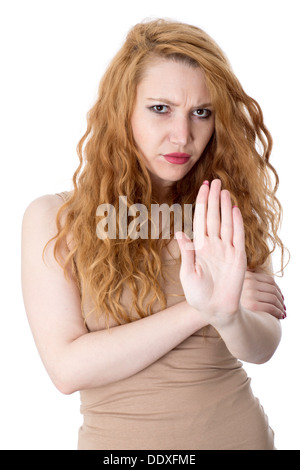 Model Released. Angry Young Attractive Woman Stock Photo
